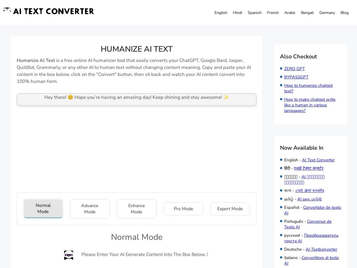 aitextconverter.com screenshot preview