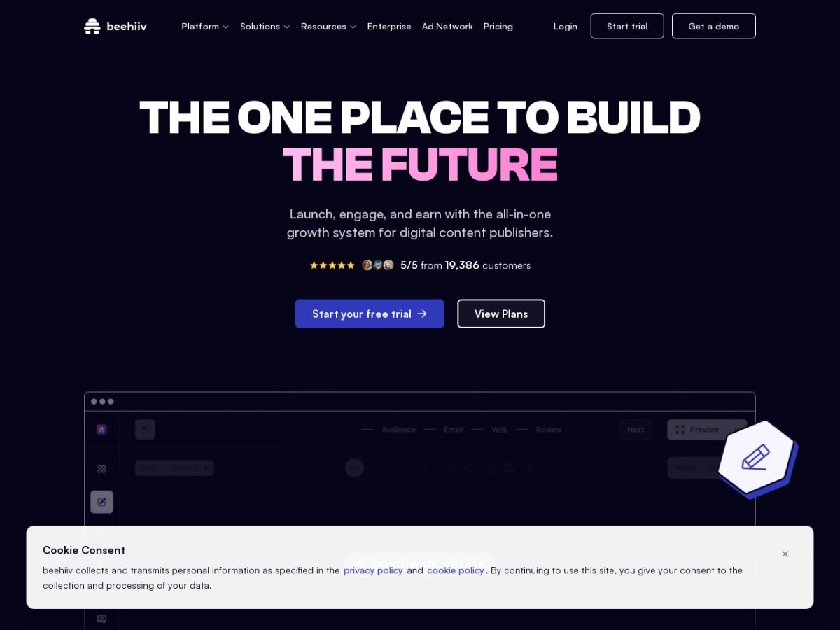 beehiiv.com screenshot preview