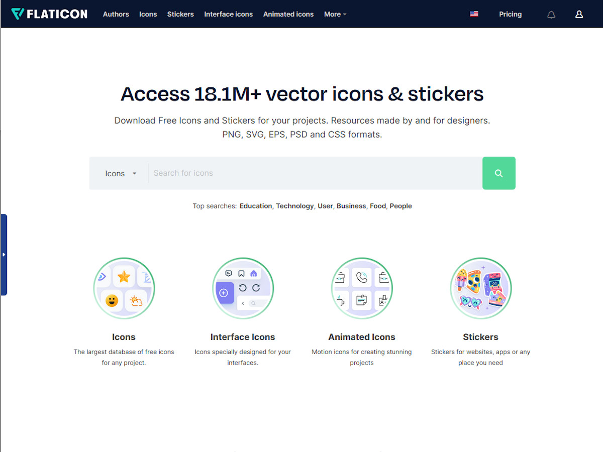 flaticon.com screenshot preview