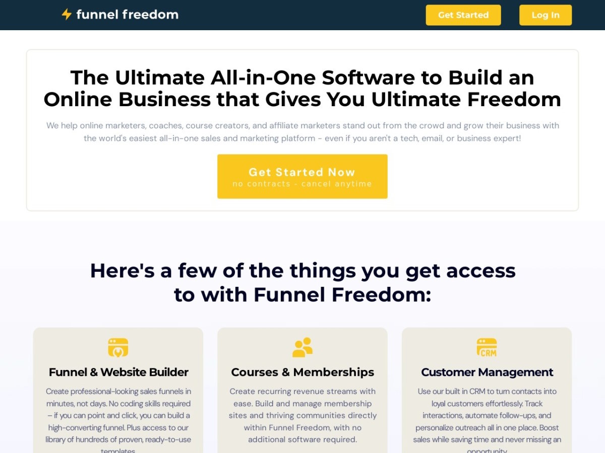 funnelfreedom.io screenshot preview