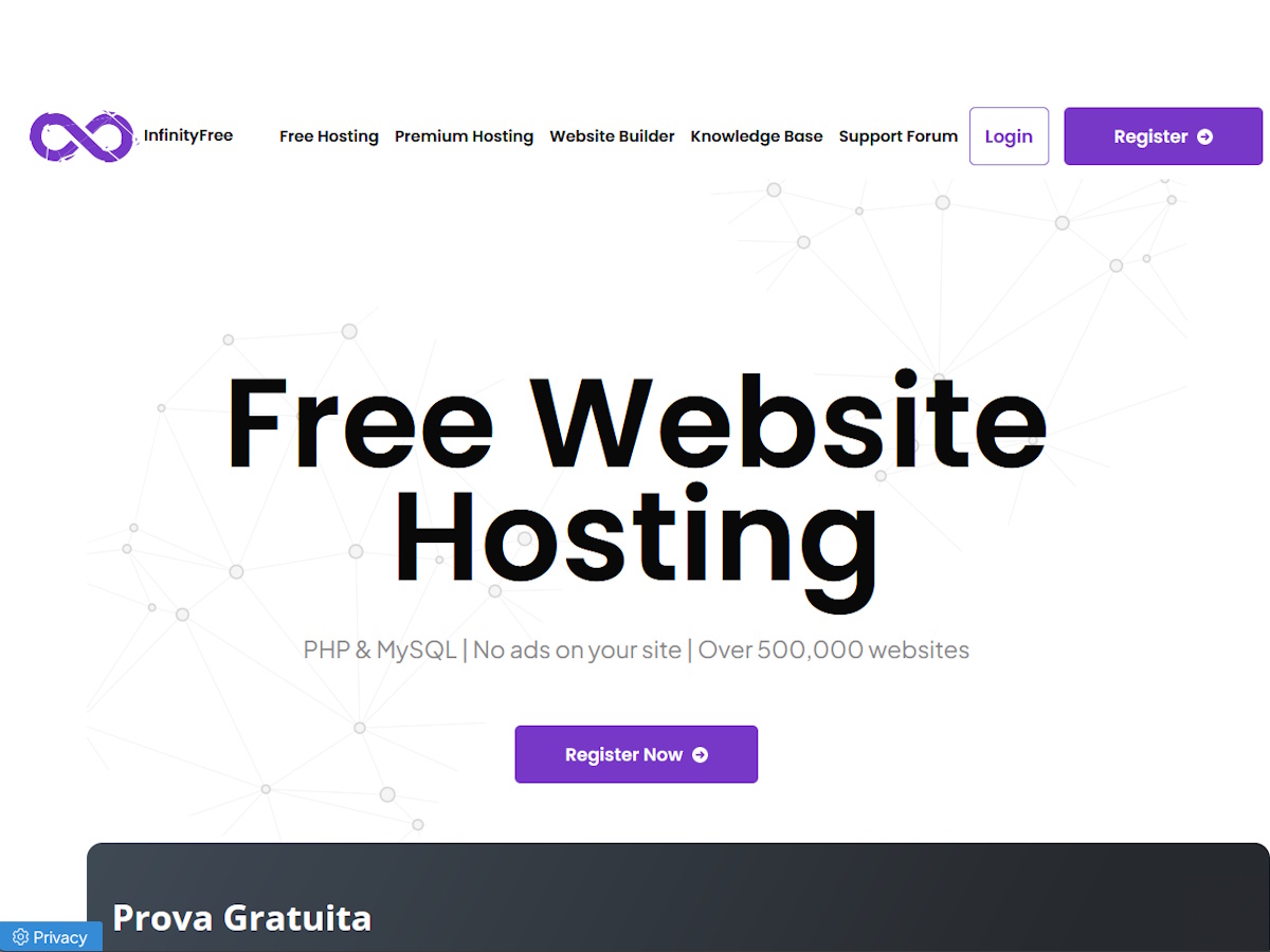 infinityfree.com screenshot preview