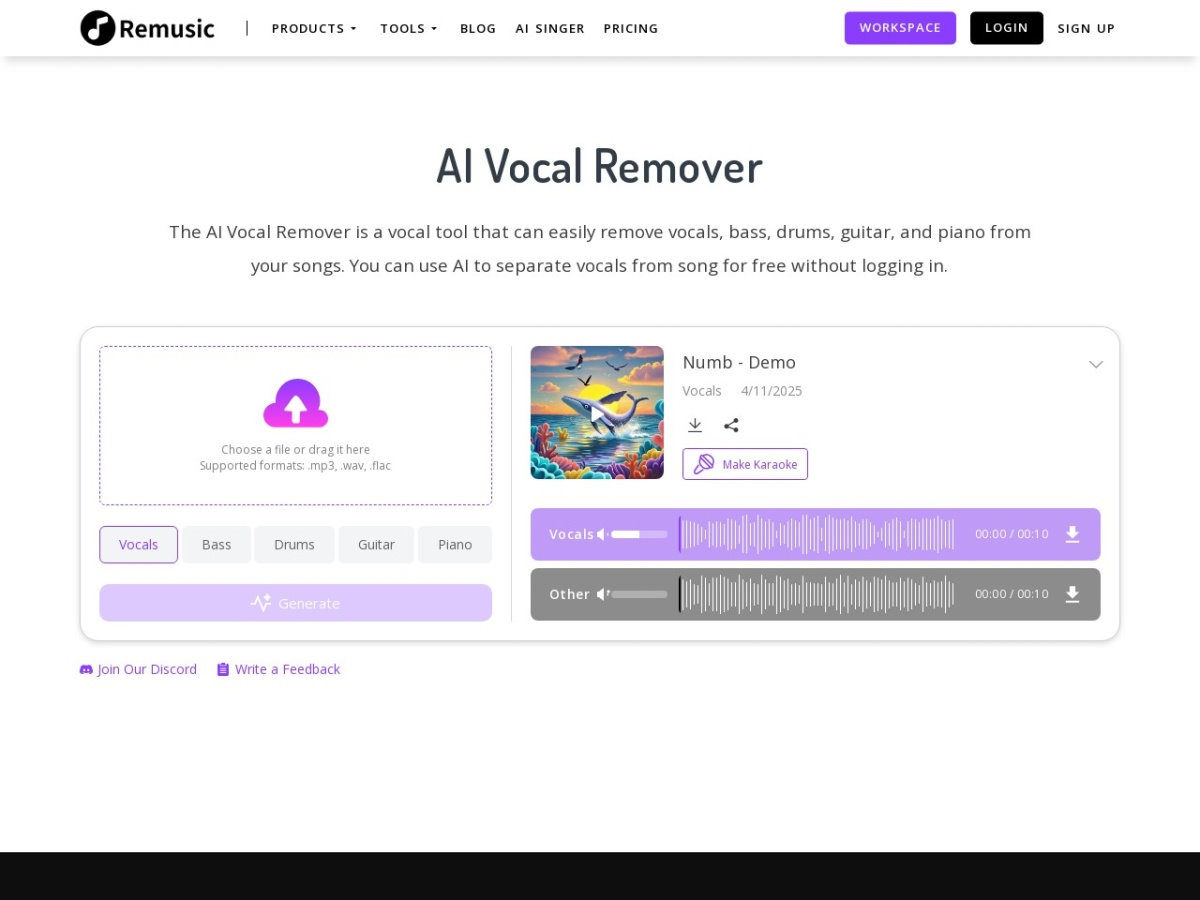 remusic.ai screenshot preview