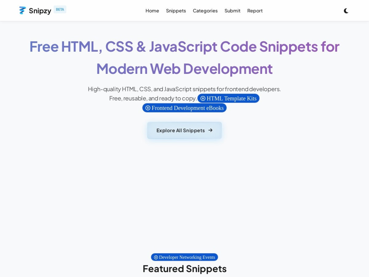 snipzy.dev screenshot preview