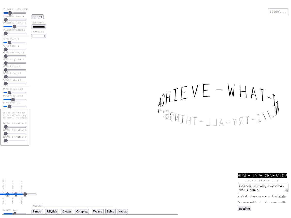 spacetypegenerator.com screenshot preview