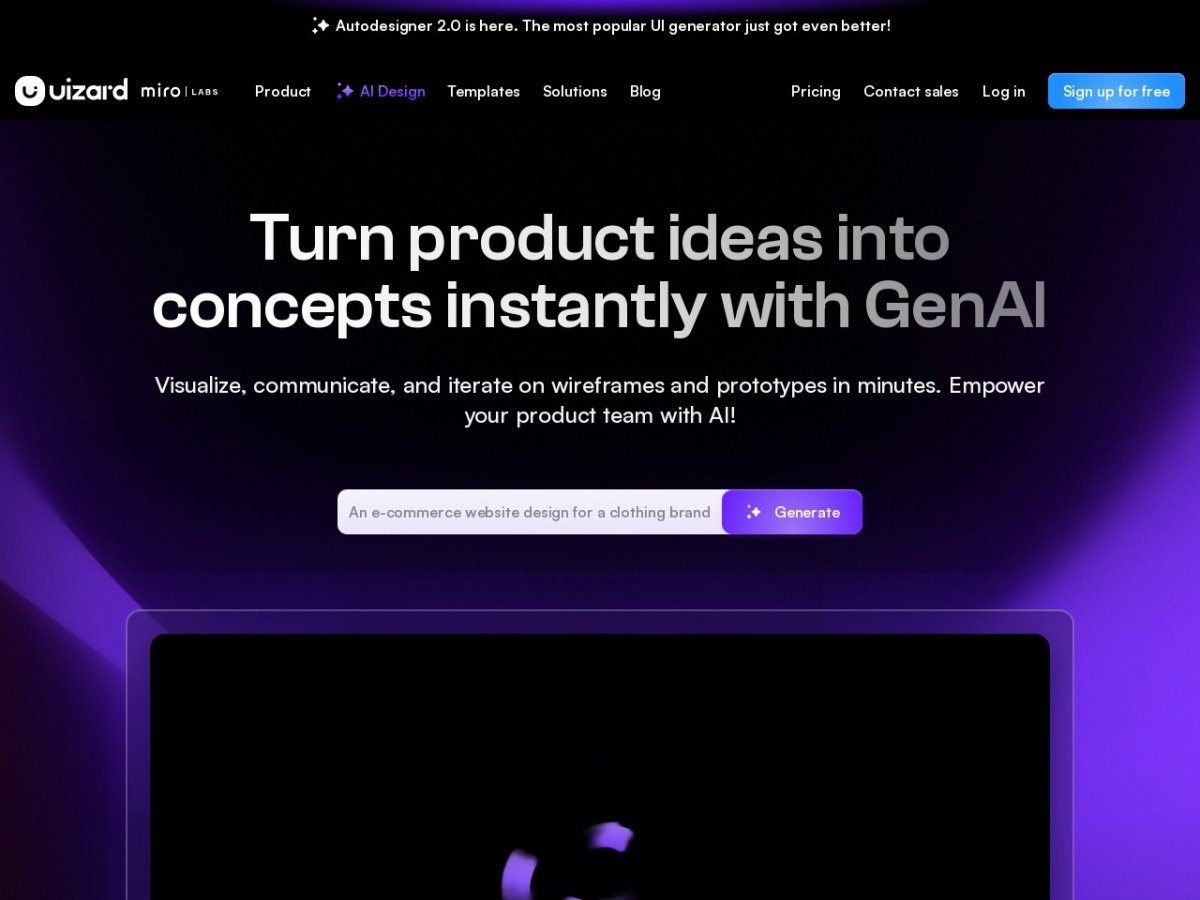 uizard.io screenshot preview