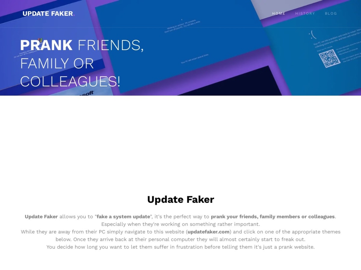 updatefaker.com screenshot preview