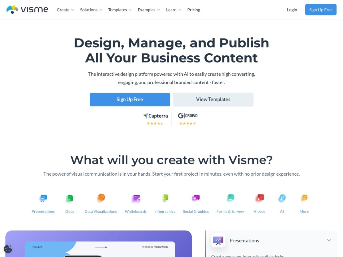visme.co screenshot preview