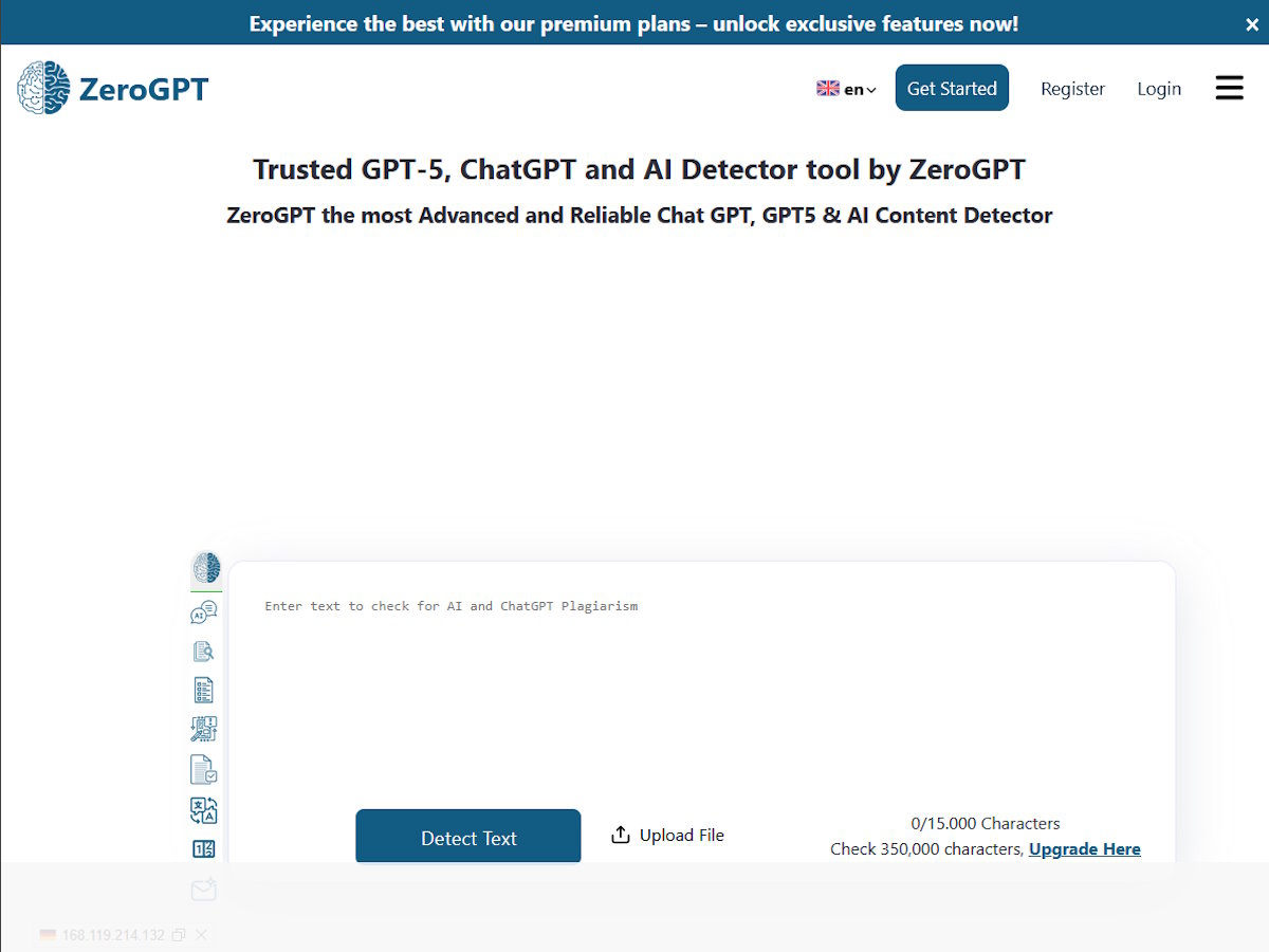zerogpt.com screenshot preview
